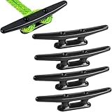 DOKRIN Boat Dock Cleats, 4 pezzi di alta qualità in compensato di nylon per ormeggio morsetti di ormeggio marini in compensato accessori per base di coperta per yacht (nero)