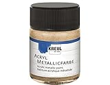 Kreul 77584 - Vernice acrilica Metallizzata, Bicchiere da 50 ml in Champagne, Vernice acrilica a Base d'Acqua con Effetto Metallizzato, Copertura cremosa, Asciugatura Rapida e Impermeabile