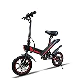 HBFTXRIDE 14“ Bicicletta Elettrica Pieghevole, Bici Elettrica Adulto 25km/h, 36V 10.4AH Batteria al Litio, Fino a 35-45km Bike Elettrica Uomo Donna, Pedalata Assistita (Nero)