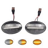 Hacreyatu Dinamici LED Indicatore di direzione laterale per Opel Corsa B C Astra F Combo B C (Trasparente)
