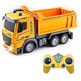 Giocattolo autoribaltabile radiocomandato, dumper telecomandato, 7 canali, struttura completamente funzionale, giocattolo per bambini dai 3 ai 7 anni, con luci e suoni, scala 1:24