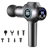 Pistola Massaggio Muscolare, Massaggiatori elettrici manuali, Massaggiatore, Massage Gun, 99 velocità Pistola Massaggio per Tessuti Profondi Massaggiatore Silenzioso con 9 Teste di Massaggio (grigio)