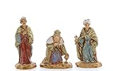 Moranduzzo Tris Re Magi Adatto a Presepe da 3,5 cm Scala 1:50 – MICRO 3,5 – Statuina Indistruttibile, Stile '700, Rifinita a Mano, Scultore M. Landi, Made in Italy