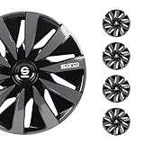 Sparco Set 4 copricerchi 15' pollici copriruota auto Lazio SPC1591BKGR nero grigio