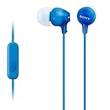Sony MDR-EX15AP - Cuffie in-ear con microfono, Auricolari in silicone, Blu
