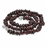 Lebensquelle Plus Collana con granato burattato, 45 cm, placcato oro, Halbedelstein, Granato