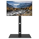 BONTEC Supporto da pavimento per TV da 30-70 pollici a LED LCD OLED al plasma piatto curvo, altezza regolabile alto TV Stand con staffe fino a 40kg, Max VESA 600x400mm.