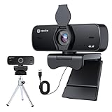 NewlineWork Webcam 4k PC con Doppio Microfoni con Cancellazione del Rumore, Auto-Focus, Correzione Luce, con Privacy Shutter e treppiede, USB 2.0 UHD Webcam per PC Mac Desktop Skype Streaming
