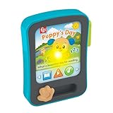 Fisher-Price Tablet delle Storie di Cagnolino Ridi e Impara, giocattolo per neonati, finto tablet con musica e luci; per bambini +6 mesi, multilingue: Inglese, Italiano, Portoghese, Spagnolo, JFJ88