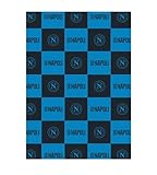 hermet SSC Napoli, Plaid Coperta Morbida Con Logo, Coperta Calda per Divano e Letto, Misura cm.150x210, Soft Touch, Azzurro, Prodotto Ufficiale