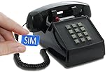 Opis PushMeFon Mobile: Telefono fisso GSM con SIM per anziani, stile vintage, con cornetta per scheda SIM in Nero