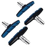 Fanshiontide 2 Paia Pastiglie Freni V-Brake Impostati con Dadi e Spessori, Pattini Freni Bici da Corsa, Bicicletta Pattini per Blocco Freno V 70mm per Bici da Strada, Mountain Bike (Red)