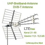 ANTENNA DIGITALE TERRESTRE TV DIRETTIVA UHF DVBT EMME ESSE LTE 4G 37 ELEMENTI