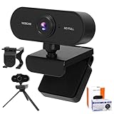 IGUGI Webcam PC con Microfono,1080p Webcam USB,Web Cam Full HD,Rotazione di 360 Gradi Plug & Play Videocamera Telecamera PC con Microfono e Treppiede per Riunioni e Streaming