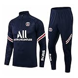 WDDWYHLL - Tuta da calcio, da uomo/ragazzo, a maniche lunghe, abbigliamento sportivo, traspirante, per fitness, corsa, jogging, Blu, L