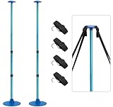 2 Palo Barra di sostegno per barche regolabile 4 sezioni per copertura barca, copertura telescopica per barca, alluminio + ABS