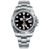 Pagani Design Orologio Uomo GMT Analogico Automatico Orologi da polso da uomo Impermeabile 100M con Cinturino in Acciaio Inox 1682
