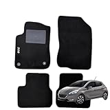 W-Parts SERIE 4 TAPPETI - TAPPETINI in MOQUETTE Neri per 208 dal 2012 al 2019 con battitacco Cucito, Bottoni di Fissaggio e Striscia Antiscivolo