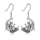Luna Fata Orecchini Argento Sterling 925 Elfo Fata sulla Luna Appeso Orecchini Gioielli Compleanni Delle Donne Regali per lei, Argento sterling