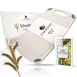 EXITOSO Tagliere in Legno di Frumento Ecologico e Antibatterico - Tagliere da Cucina Professionale - Spianatoia Tavola Taglieri Piano Asse Utensili Cucina Legno per Tavolo