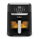 Moulinex Easy Fry & Grill Vision Friggitrice ad Aria 4.2 Litri/ 1Kg, Griglia Elettrica, Fino a 6 Persone, Griglia Removibile, 8 Programmi, Tecnologia Grill e Extra Crisp, App per Ricette,EZ5068