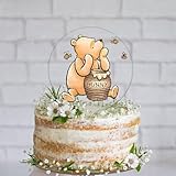 Winnie Cake Topper Welcome Baby Acrilico 12,7 cm Cake Toppers Cupcake Toppers Classic The Pooh Baby Shower Decorazioni Winnie Compleanno Forniture