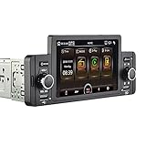 Zunedhys 1 Din Autoradio Stereo 5 Pollice Multimedia IPS Touchscreen Lettore MP5 con Pulsante Manopola USB Bluetooth Specchio Link