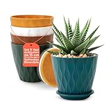 Avilia - Set 5 Vasi per Piante da Interno 15cm con Foro di Drenaggio, Sottovaso Rimovibile, Plastica Resistente Multicolore, Ideali per Arredare Casa con Stile e Coltivare con Facilità