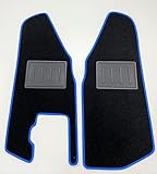 ASC Tappetini Auto Compatibili con Piaggio Ape 50, su Misura con Battitacco in Gomma, Design Nero/Blu