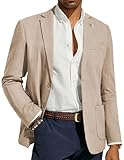 PJ PAUL JONES Giacca da uomo in lino, moderna, per il tempo libero, sportiva, vestibilità normale, con 2 bottoni, da lavoro, cachi, XL
