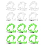 VYNZOR 12 Pcs Denti Vampiro Dentiera Da Vampiro Adatta Ai Bambini Stabile E Sicura A Scatto denti da vampiroo denti vampiroo bambina per Halloween E Carnevale Bianco Verde