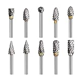 10 Pezzi Frese Rotanti in Carburo HSS in Acciaio al Tungsteno 3mm Set di Tungsteno a Doppio Taglio per Rettifica Di File Per La Lavorazione Del Legno Perforazione Intaglio Del Metallo Lucidatura