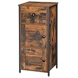 HOOBRO Armadietto, Comodino con ripiano Regolabile all’Interno e Cassetto, Credenza, Mobiletto, Tavolino, Multifunzionale, Industriale, Camera da Letto, Soggiorno, Cucina, Corridoio EBF15CW01