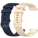 Hijiawee Cinturino di ricambio per orologio Timex Expedition, cinturino da polso in morbido silicone da 20 mm, per Timex Expedition/Weekender, accessori per donne e uomini (blu beige)