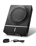 VEVOR Subwoofer per Auto Sotto Sedile, Subwoofer Auto Sottile Sistema Audio a Basso Profilo, Audio con Amplificatore integrato, Ingresso Livello Alto e Basso Regolatore del Volume 203 mm e 240W