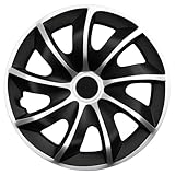 WERKTHOR Copricerchi 15 Pollici – Set 4 Copricerchi da 13 a 16 Pollici Nero/Argento – Copri Cerchi 15 Pollici per Auto – Borchie Robuste per Cerchi in Acciaio
