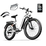 Sheng-milo E Bike,MX06 Bici Elettrica,26"×3.0" Fat Tire,freni idraulici anteriori e posteriori,48V 17.5Ah E-bike Off-roade Cambio 7 Velocità e Sospensione Completa
