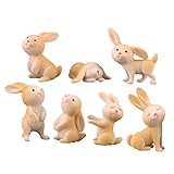 Alipis 1 Set Ornamento Di Coniglio Di Grandi Dimensioni Figurina Toppers Coniglietto Coppia Arredamento Mini Animali Cervo Coniglietti Decorazione Torta Scoiattolo Casa Pvc Yellow 7 Pz