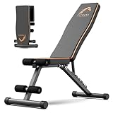 Botifly Panca Palestra Regolabile Pieghevole, Panca Palestra con 7 Posizioni Dello Schienale Regolabile, Inclinabile & Piana Panca Pesi per Allenamento con Bande di Resistenza