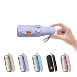 DTEGHMC Pieghevole Ombrello da Viaggio,Mini ombrello da viaggio per borsa con custodia,Pioggia Antivento Anti UV,Mini Ombrello Ultraleggero per Donne Uomini (Purple)