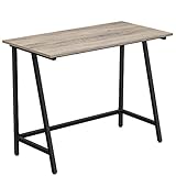 VASAGLE Scrivania per Computer, Scrittoio, Piano Vintage, Tavolo da Studio, Montaggio Facile, 50 x 100 x 75 cm, Industriale, Greige e Nero LWD040B02