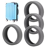 XPEX 4 Pezzi Copricerchi per bagagli, Ruote trolley ricambio Bagaglio Viaggio Copriruota, Ruote Per Bagagli Copertura Silicone, Antiscivolo con Cancellazione del Rumore（grigio）