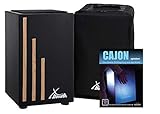 XDrum Cajon Primero Negra - Cassa percussiva incl. borsa zaino e scuola - Cassa con suono snare - Cassa in legno con gigbag