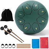 Rain Drum,Steel Tongue Drum,Chakra Drum Rain,Rain Drum Outdoor,Drum Rain Music,Rain Drum for Garden,Tamburo Zen Esterno,Handpan Portatile,Strumento a Percussione Metallo (8-Ton 6-Zoll)