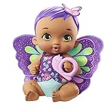 My Garden Baby- Bambola Junior Farfalla Viola al Profumo di Gelsomino con Biberon a Forma di Coniglietto, PAnnolino, Ali Rimovibili, Vestiti e Accessori, Giocattolo per Bambini 3+Anni, GYP11