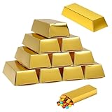 VOSOOT 24 pezzi scatole di caramelle a forma di lingotto d'oro, caccia al tesoro per feste compleanno, confezione di monete lingotto oro, decorazione per compleanno di bambini con tesoro dei pirati