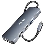 BENFEI Hub USB C 5in1, adattatore multiporta USB C con 4K HDMI/PD 100W/USB-A 3.2 10Gbps/2*USB-A 2.0[design in silicone/tessuto, alluminio] per MacBook Pro/Air, iPad Pro, iMac, iPhone serie 16/15, XPS