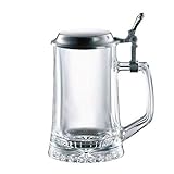 Arnstadt - Boccale da birra con coperchio in stagno, opzionale con incisione e motivo personalizzato (senza incisione)