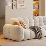 Comodo divano a 2 posti Bubble Cloud, divano Marshmallow profondo, elegante mobile per soggiorno per appartamento e camera da letto, bianco, 1-1,1 m