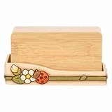 THUN Orologio digitale con fiori e coccinella, ceramica; meccanismo digitale; case in plastica con finitura/rivestimento in PU effetto legno, Collezione Country Bloom, 17 x 9 x 3,7 cm